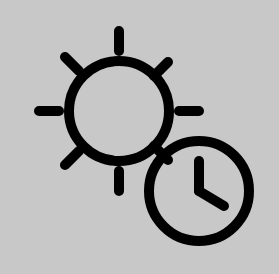 Ícone de sol e relógio