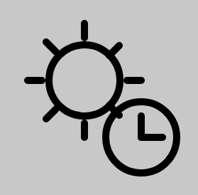 Ícone de sol e relógio
